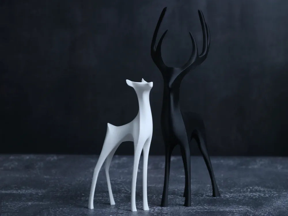 Hirsch Deko – modern & minimalistisch | 3D-Druck Design | Stilvolle XMAS Winter Dekoration ❄️