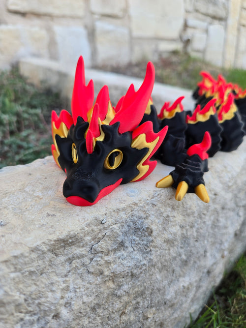 Articulated FireStorm Dragon – Gebändigte Naturgewalt | Wunschgröße & Farbe