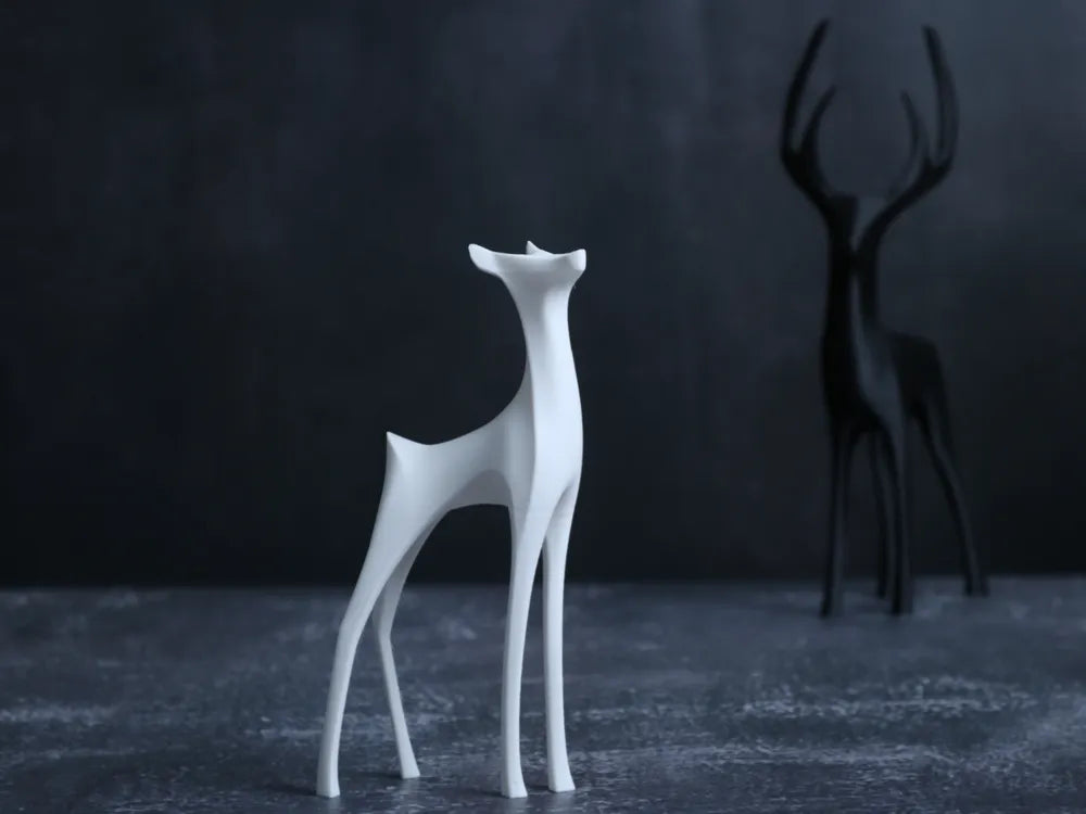 Hirsch Deko – modern & minimalistisch | 3D-Druck Design | Stilvolle XMAS Winter Dekoration ❄️