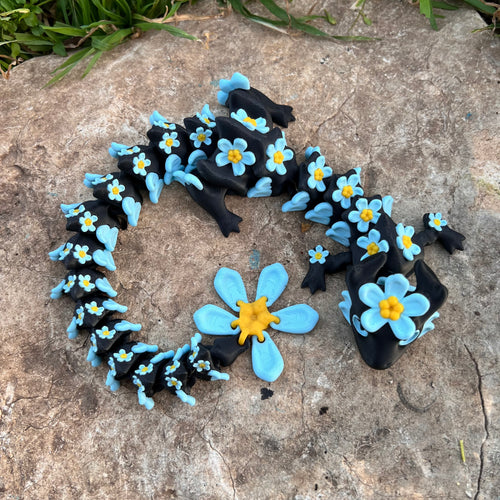 Articulated Forget Me Not Dragon – Florale Eleganz | Wunschgröße & Farbe