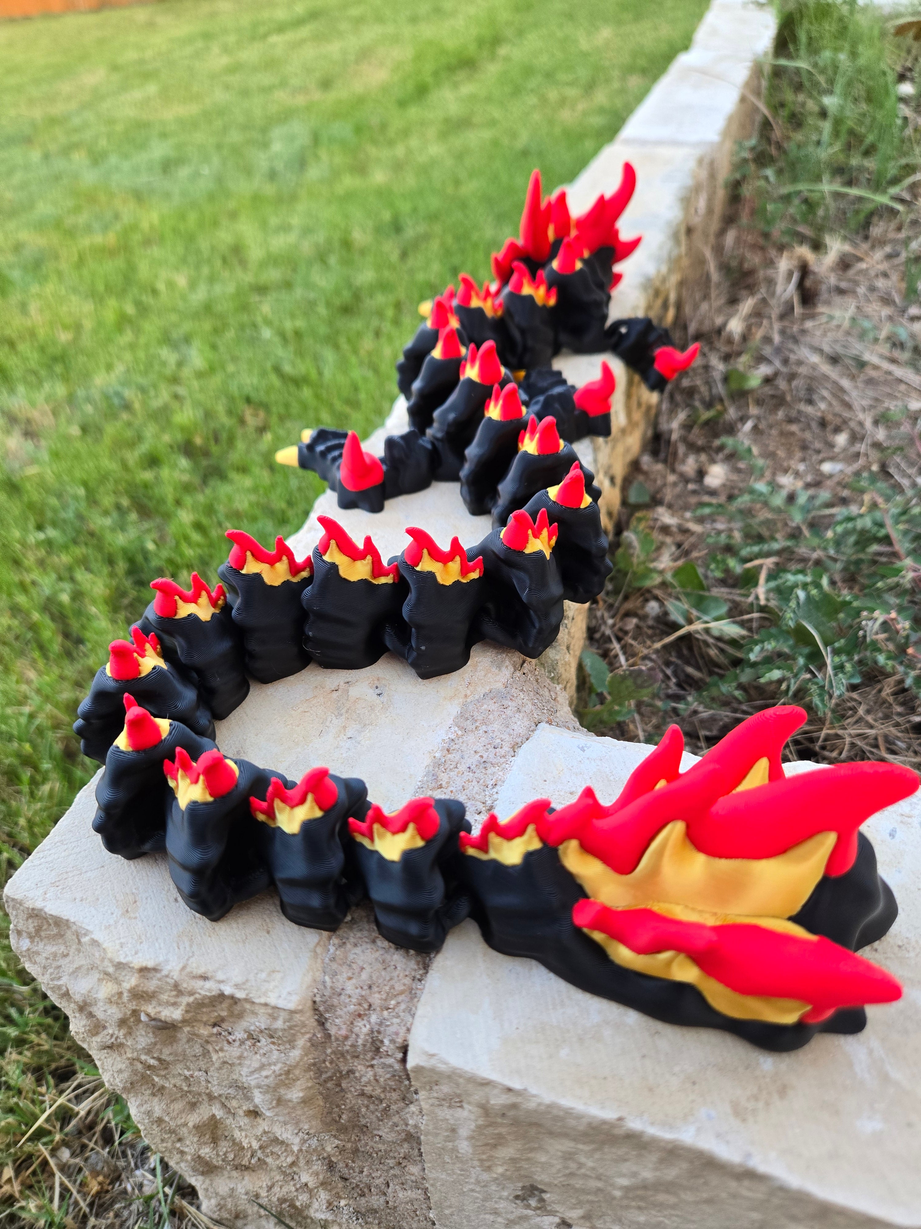 Articulated FireStorm Dragon – Gebändigte Naturgewalt | Wunschgröße & Farbe