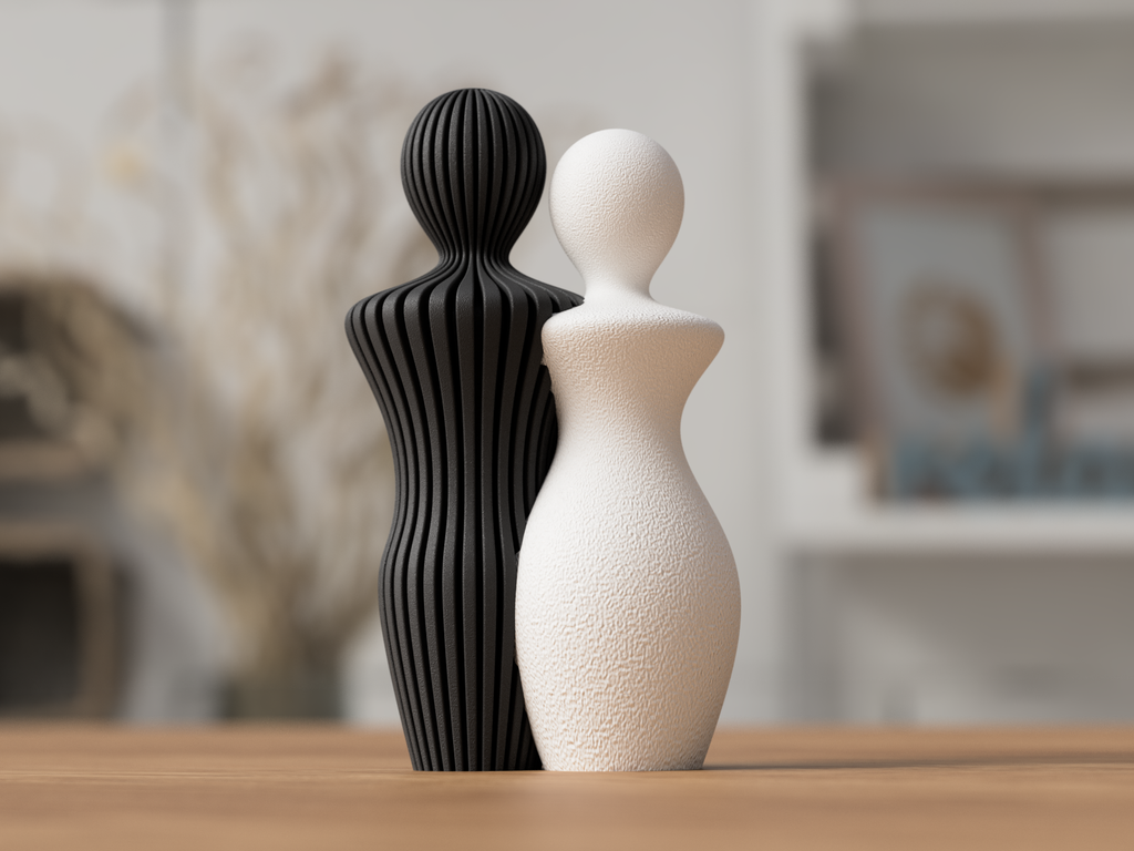 Couple Statues – modern & inklusiv | 3D-Druck Design | Stilvolle Deko-Skulptur 🫂