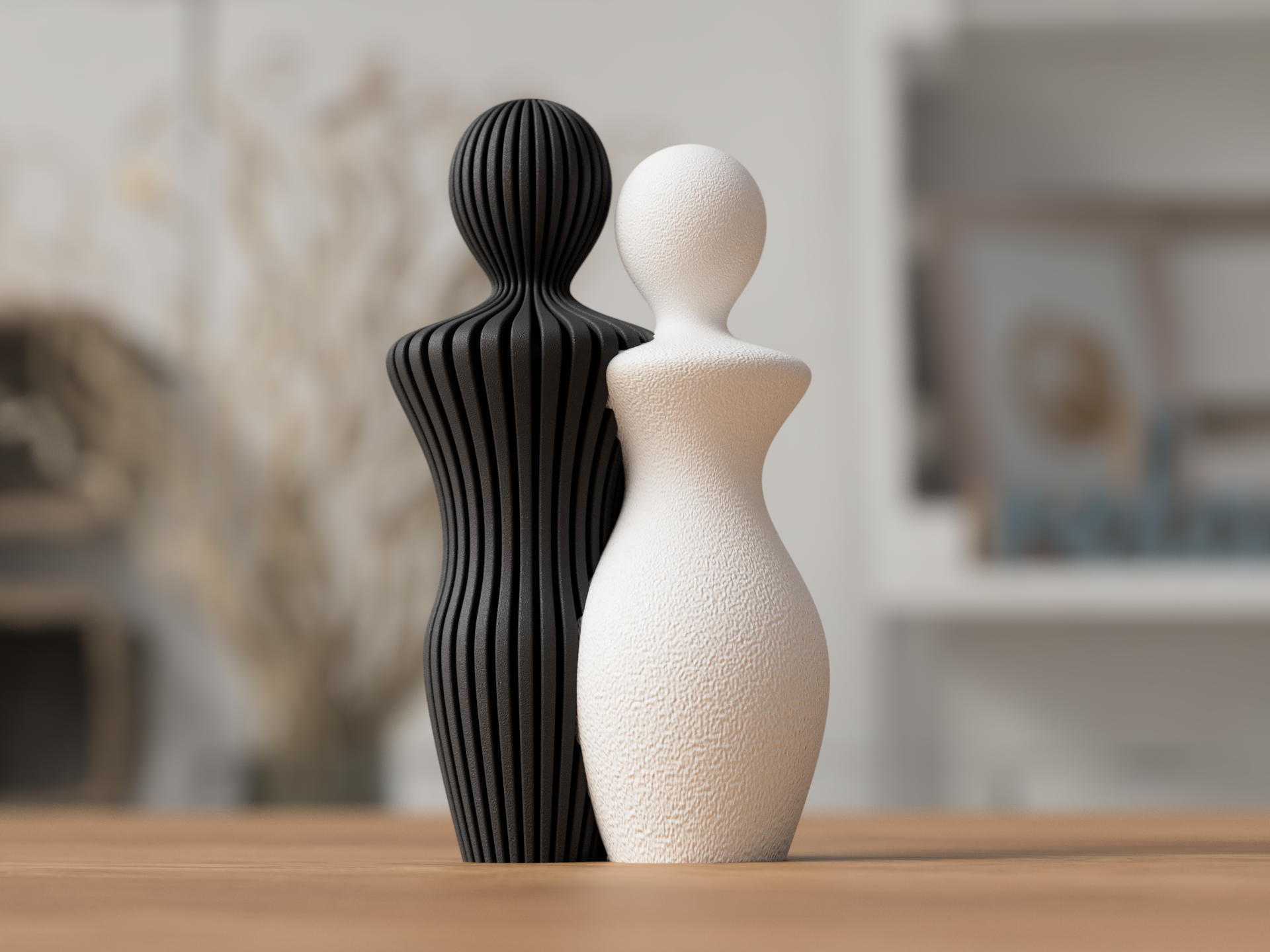Couple Statues – modern & inklusiv | 3D-Druck Design | Stilvolle Deko-Skulptur 🫂