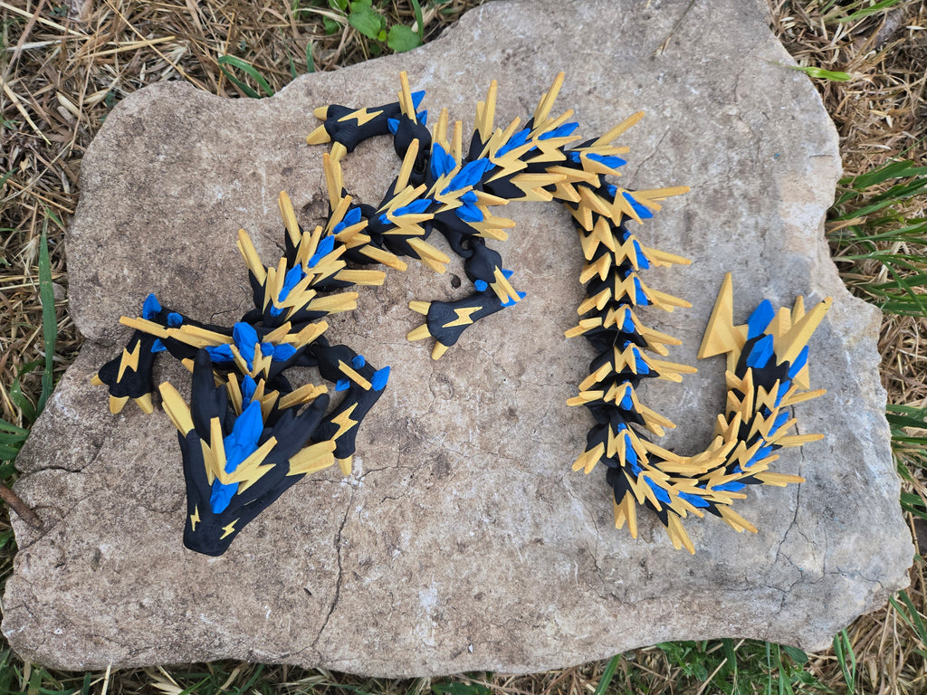 Articulated ThunderShard Dragon – Geballte Elektrizität | Wunschgröße & Farbe