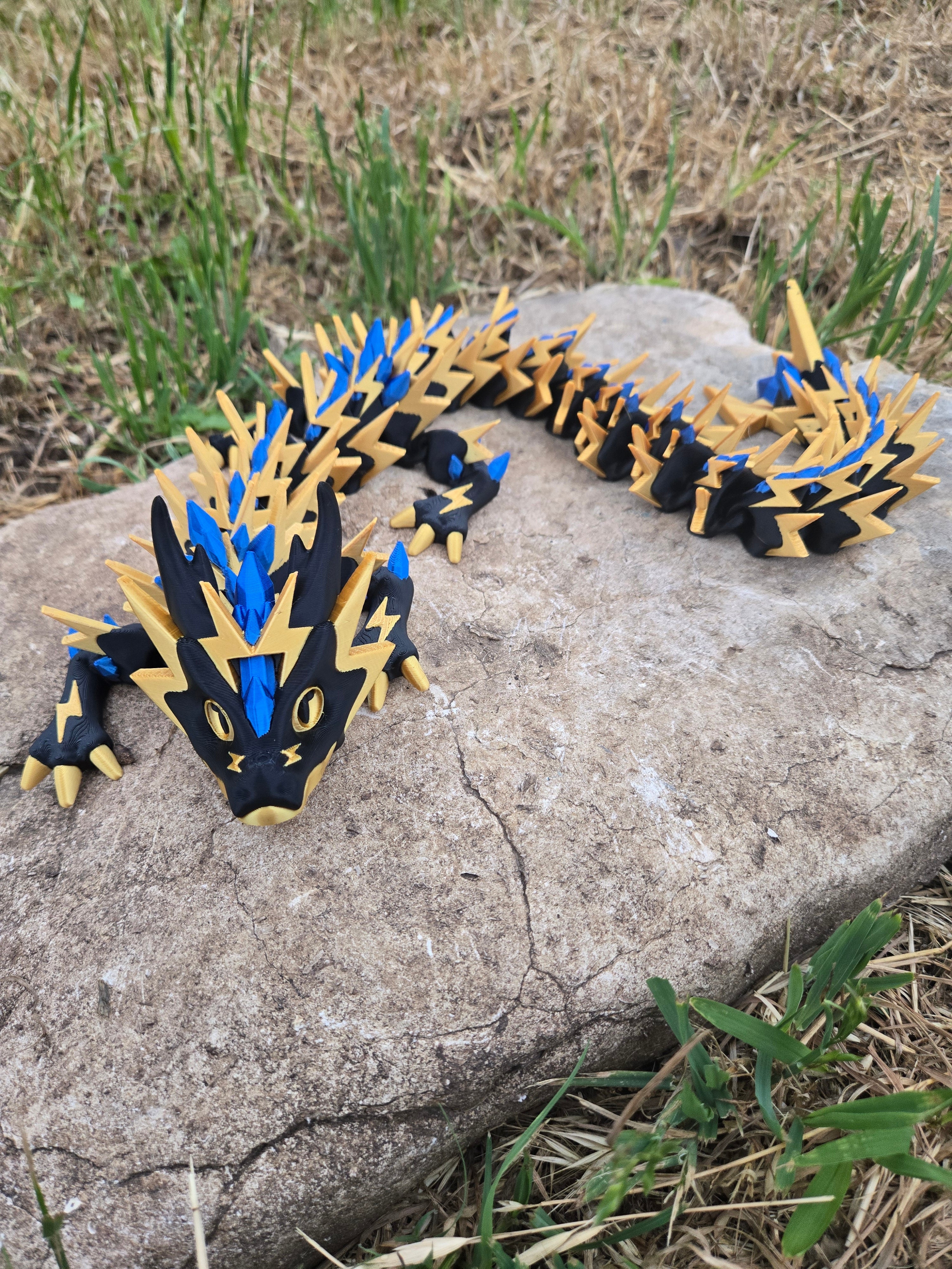 Articulated ThunderShard Dragon – Geballte Elektrizität | Wunschgröße & Farbe