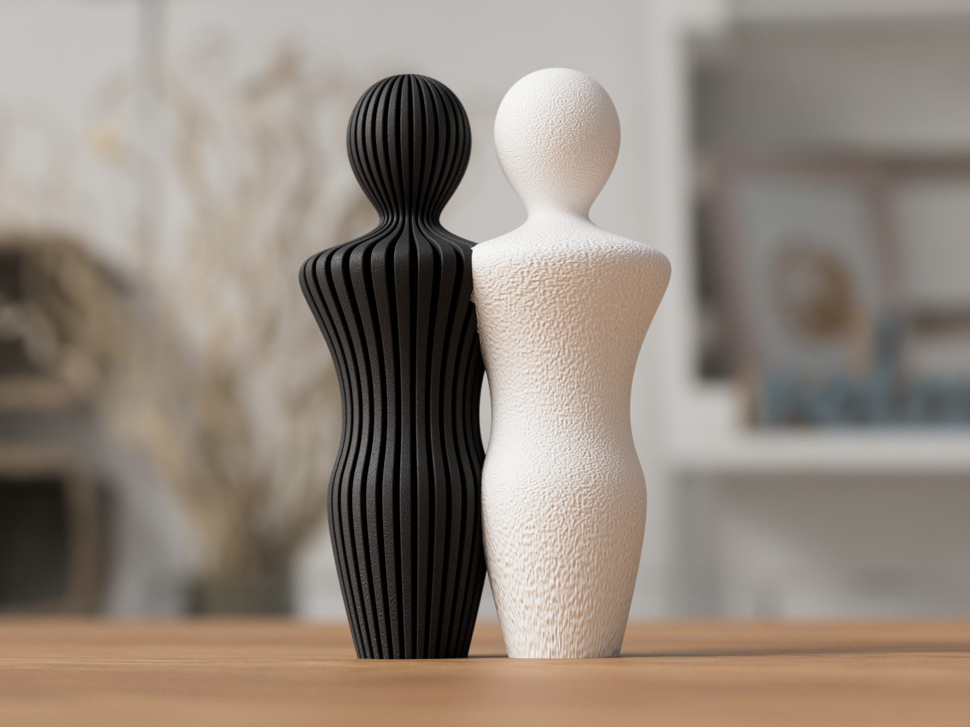 Couple Statues – modern & inklusiv | 3D-Druck Design | Stilvolle Deko-Skulptur 🫂