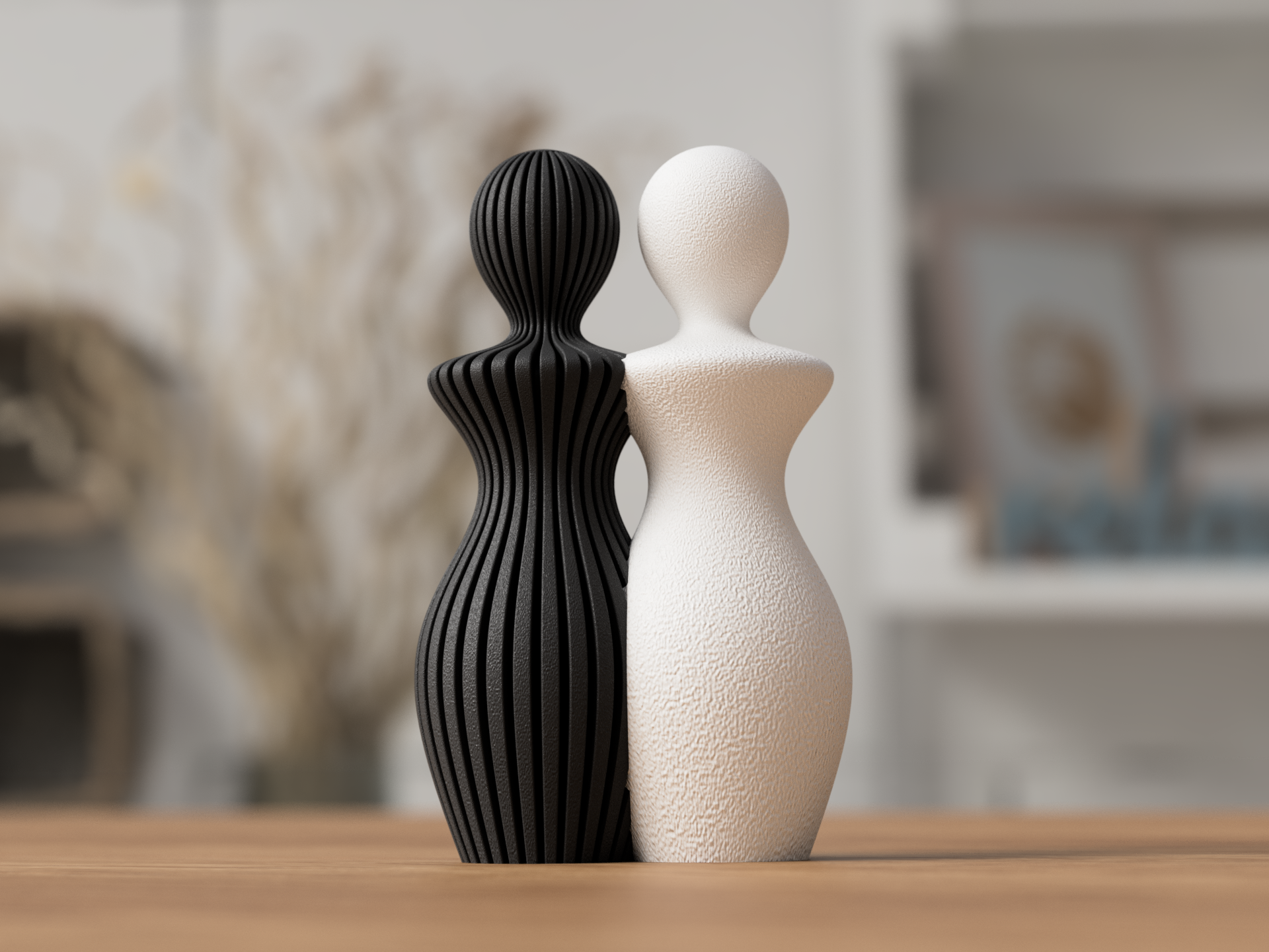 Couple Statues – modern & inklusiv | 3D-Druck Design | Stilvolle Deko-Skulptur 🫂
