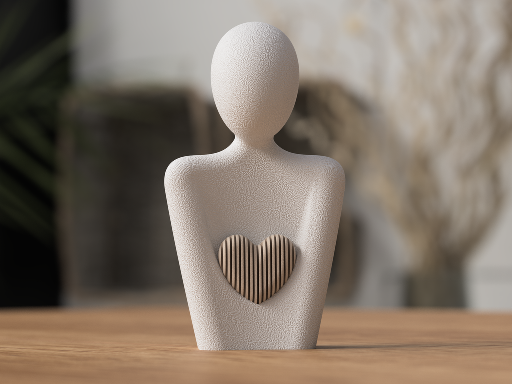 Heart of Love Statue – modern & minimalistisch | 3D-Druck Design | Ein Herz für Lieblingsmenschen 🫂
