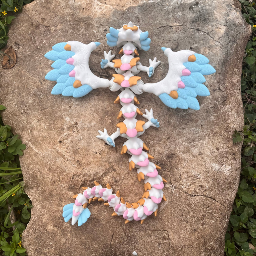 Articulated Angel Dragon – Bote des Lichts | Wunschgröße & Farbe