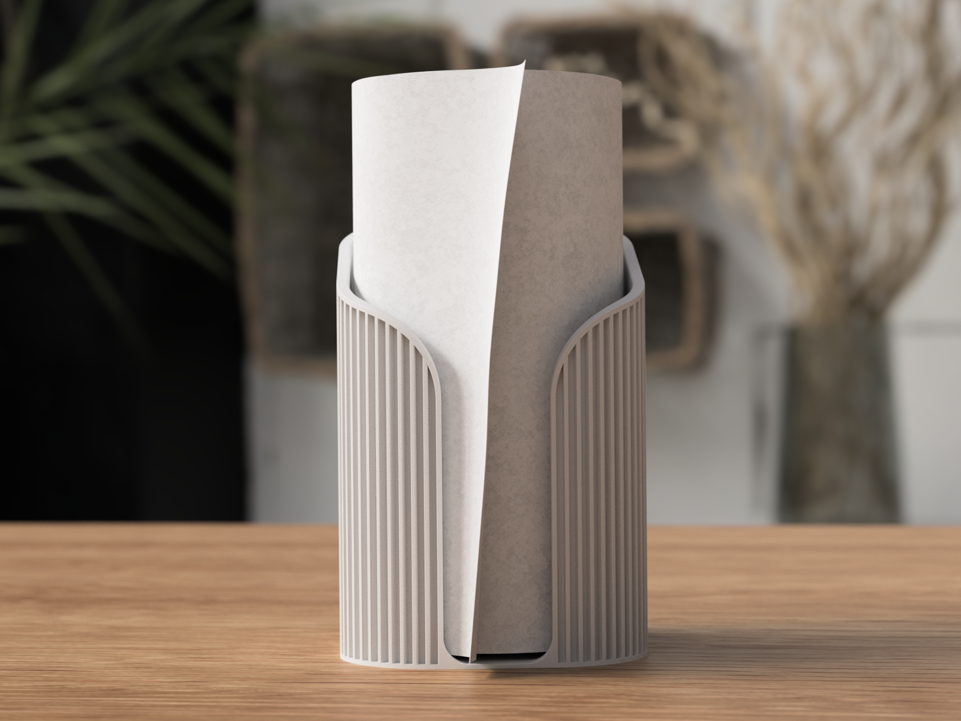 Japandi Paper Towel Holder – minimalistisch & funktional | 3D-Druck Design | Stil für deine Küche 🧺