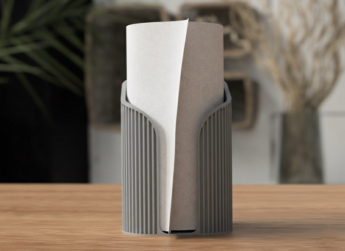 Japandi Paper Towel Holder – minimalistisch & funktional | 3D-Druck Design | Stil für deine Küche 🧺